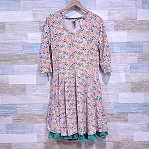 MATILDA JANE x JOANNA GAINES Floral Fit & Flare Dress Jersey Knit Womens Large